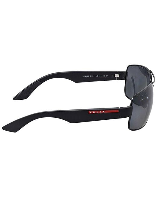 Prada Blue 65Mm Polarized Sunglasses for men