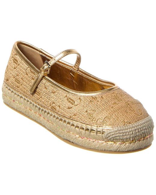 Jimmy Choo Natural Aciel Raffia & Leather Espadrille