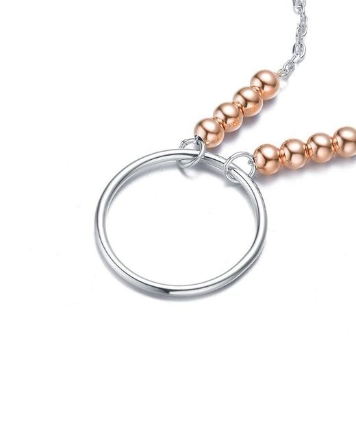 Genevive Jewelry White 18k Rose Gold Vermeil Necklace