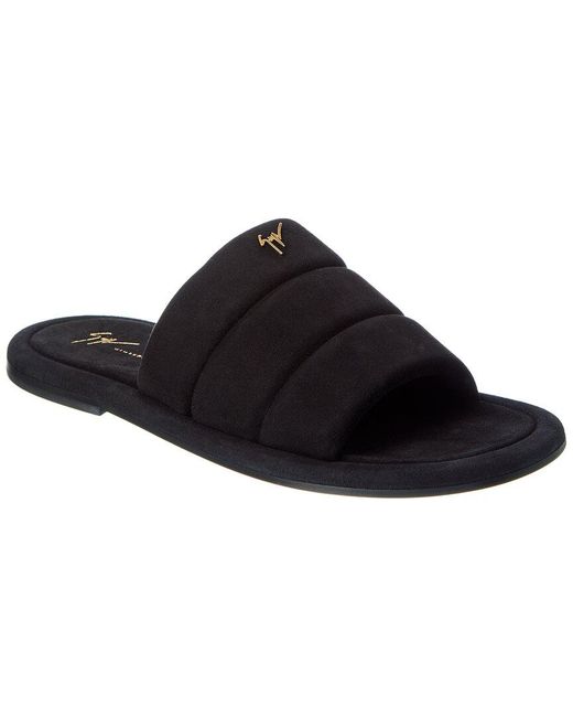 Giuseppe Zanotti Black Kanot 10 Suede Slide for men