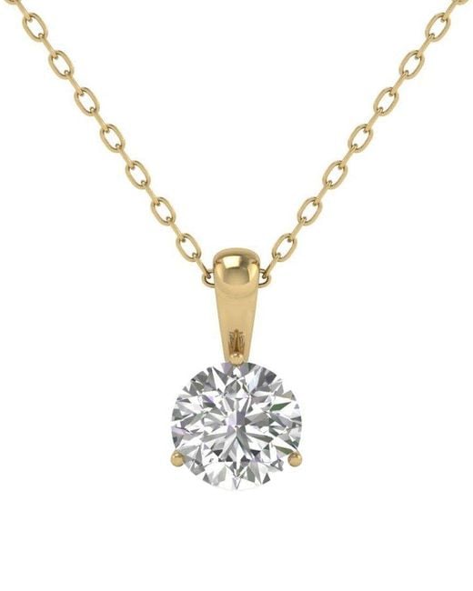 Diana M Metallic Diana M. 14K 3.00 Ct. Tw. Lab-Grown Diamond Pendant Necklace