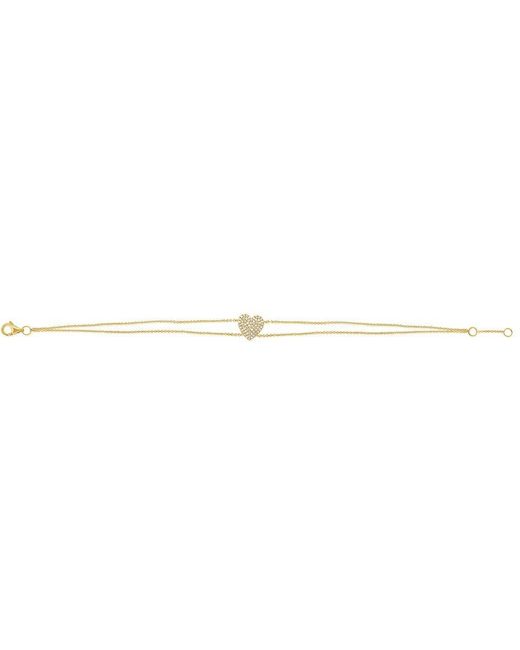 Sabrina Designs White 14k 0.17 Ct. Tw. Diamond Heart Bracelet
