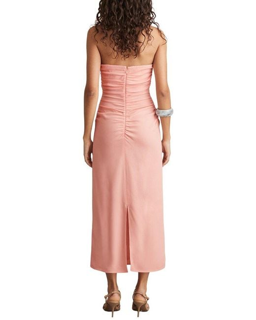 Reiss Pink Izzy Ruched Dress
