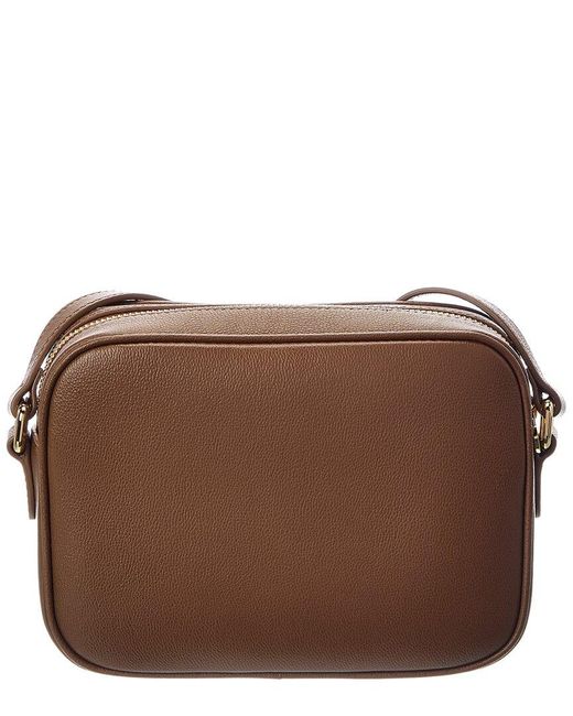Burberry Brown Small Check Canvas & Leather Camera Bag