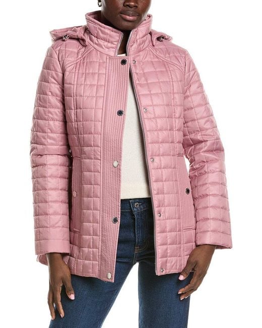 London Fog Pink Medium Quilt Coat