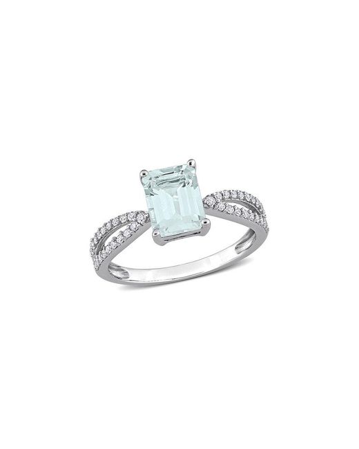 Rina Limor White 14k 2.10 Ct. Tw. Diamond & Aquamarine Ring