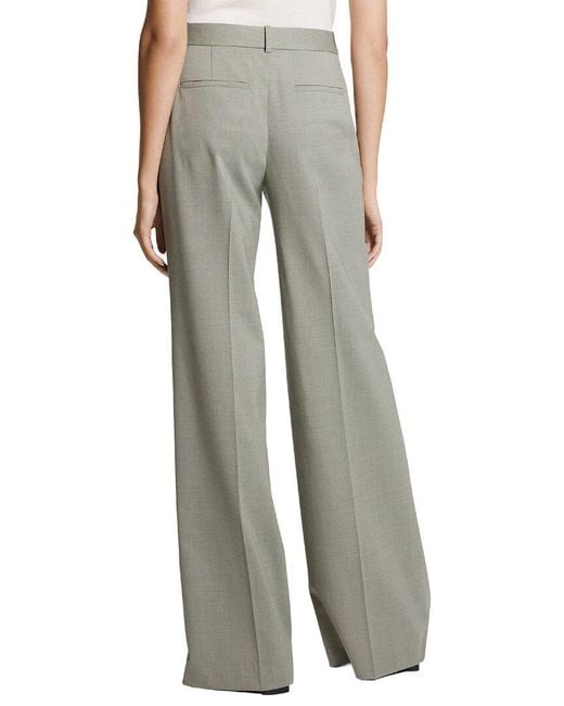 Theory Gray Fluid Flare Wool-Blend Pant