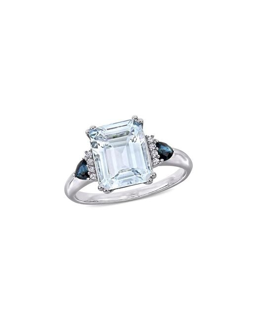 Rina Limor Blue Silver 3.34 Ct. Tw. Diamond & Gemstone Ring