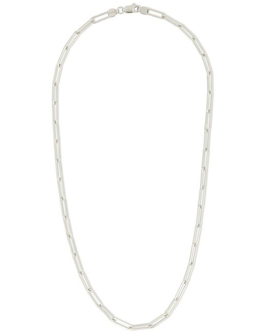 Sterling Forever White Elongated Paperclip Chain Necklace