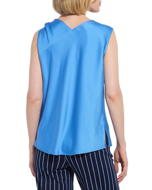Lyssé Blue Zulena Bow Tie Neck Top