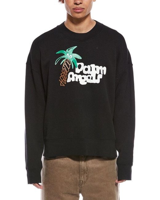 Palm Angels Black Crewneck Sweatshirt for men