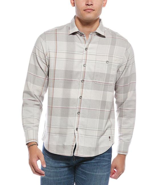 Tommy Bahama Gray Canyon Beach Pebble Cay Plaid Shirt for men