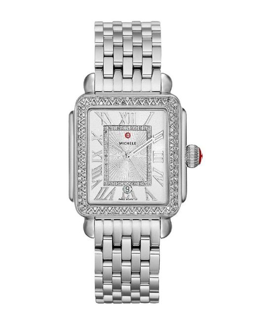 Michele Gray Deco Madison Diamond Watch