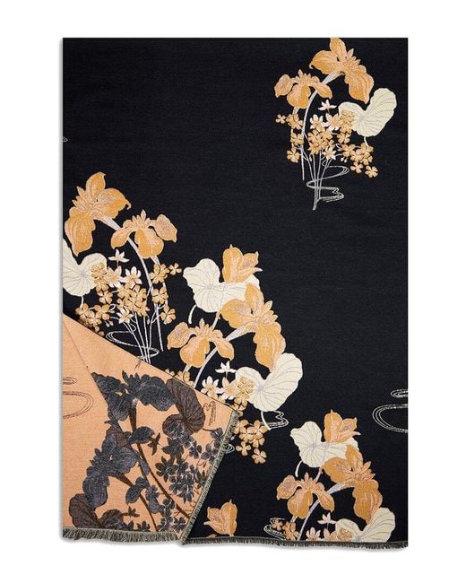 Saachi Blue Floral Reversible Scarf