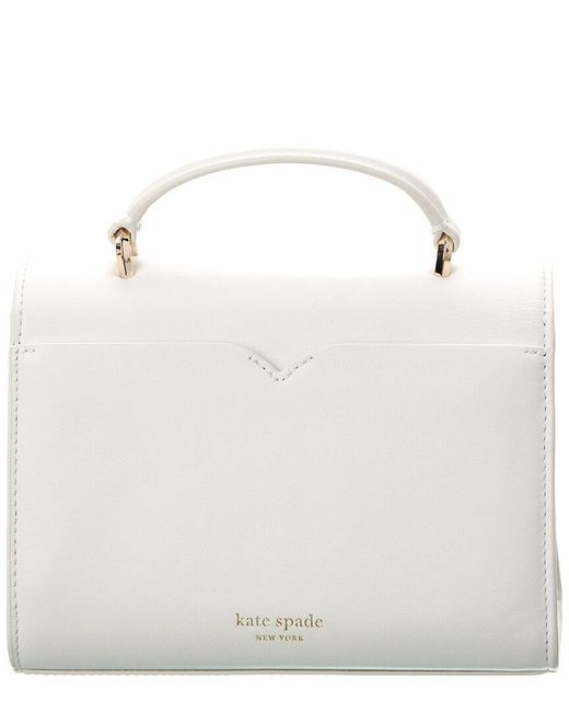 Kate Spade White Lovitt Small Top Handle Leather Shoulder Bag