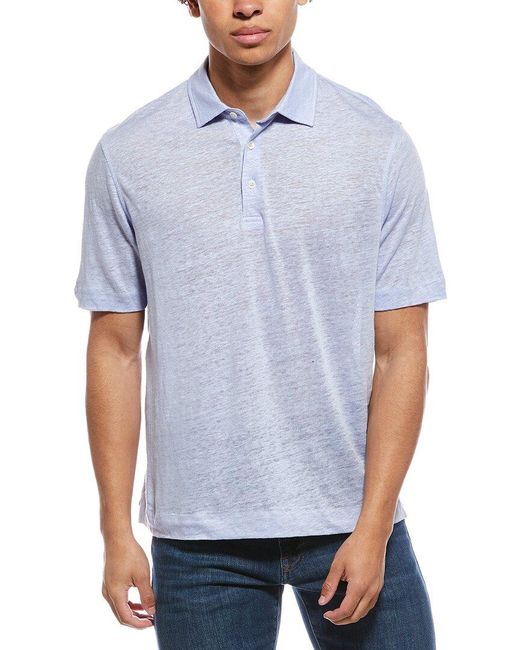 Robert Talbott Blue Linen Polo Shirt for men