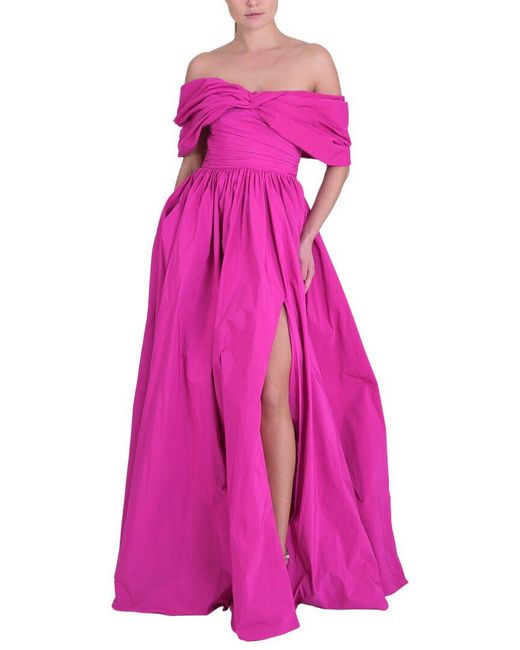 Marchesa Pink Draped Gown
