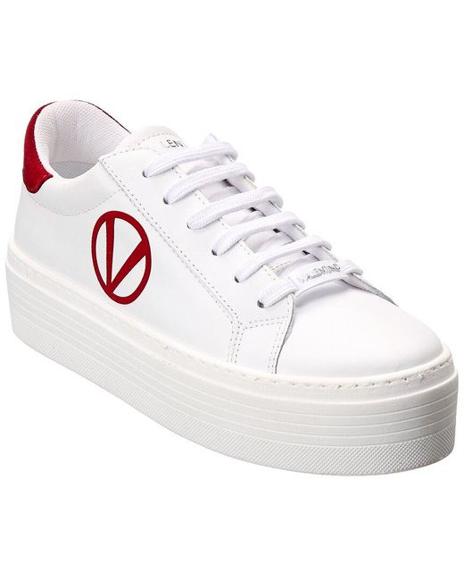 Valentino By Mario Valentino Valentino Garavani Sela Leather Sneaker in White - Lyst