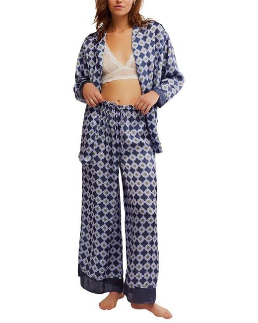 Free People Blue 2Pc Dreamy Days Pajama Set