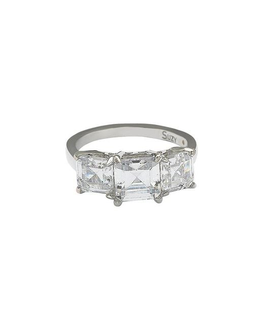 Suzy Levian CZ Jewelry White Suzy Levian Silver Cz Ring