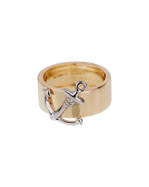 Hermès White 18K Two-Tone Anchor Ring (Authentic Pre-Owned)