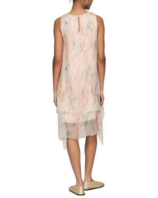 Lafayette 148 New York Natural Layered Handkerchief Dress