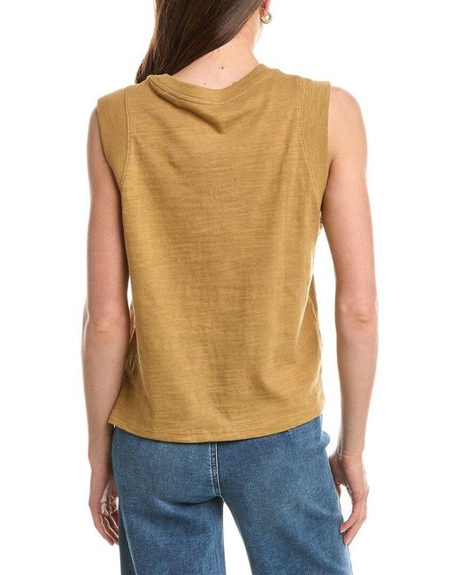 Faherty Brand Blue Sunwashed Slub Muscle Tank