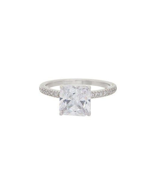 Juvell White 18K Plated Topaz Cz Ring