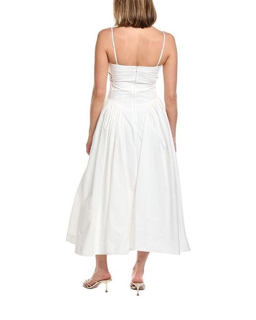 AMUR White Aliza Midi Poplin Dress