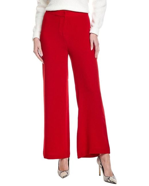 Nanette Lepore Red Wide Leg Crepe Pant