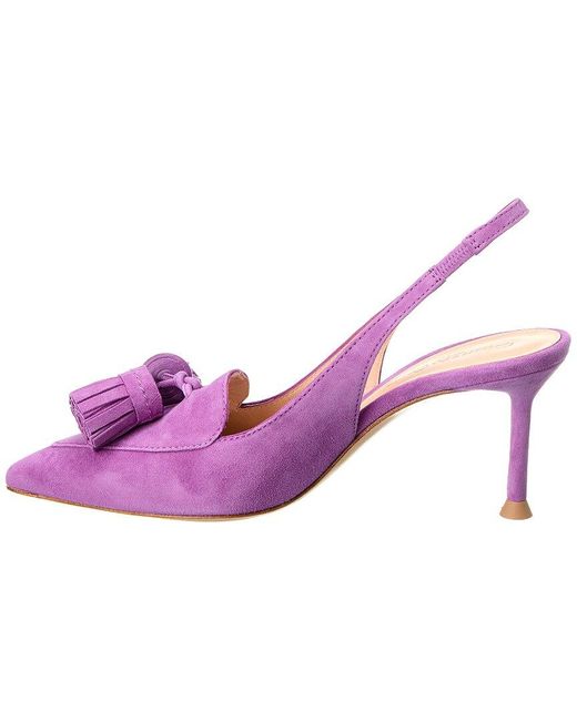 Gianvito Rossi Pink 70 Suede Slingback Pump