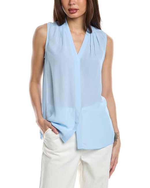 Brooks Brothers Blue Crepe Blouse