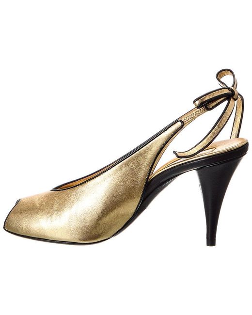 Miu Miu Metallic Leather Slingback Pump