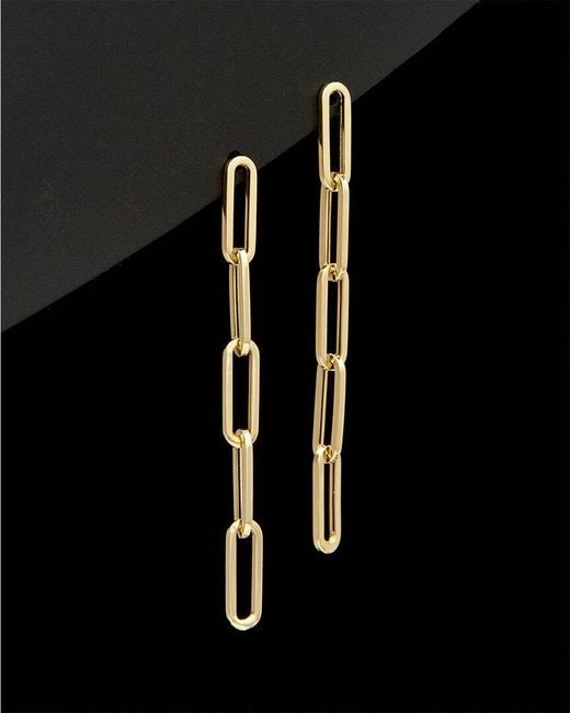 Italian Gold Black 14k Paperclip Earrings