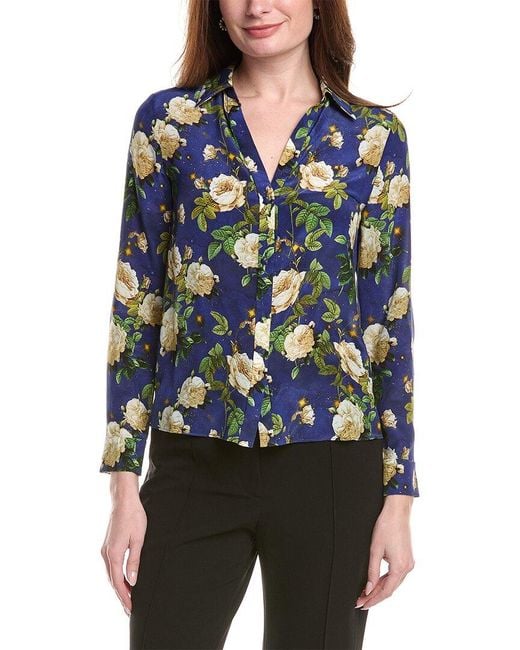 Alice + Olivia Blue Eloise Blouse