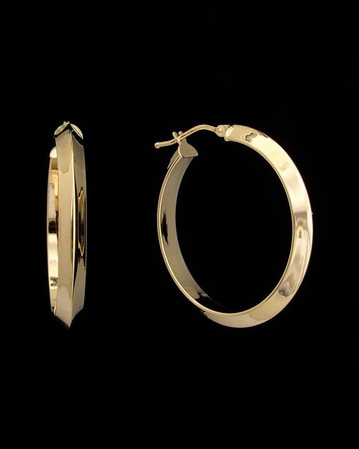 Italian Gold Black 14K Knife Edge Hoops