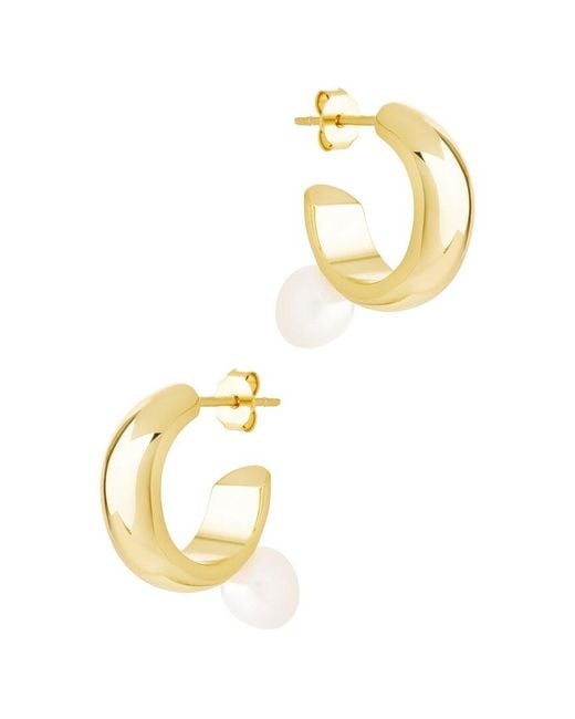 Sterling Forever Metallic 14k Gold Plated Micki Drop Stud Earrings