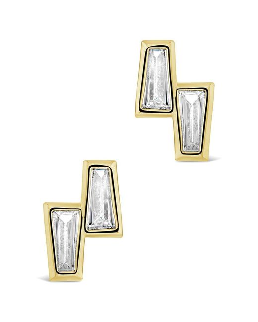 Sterling Forever Metallic 14k Plated Cz Colsie Studs