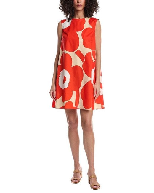 Marimekko Red Palatsi Unikko Mini Dress