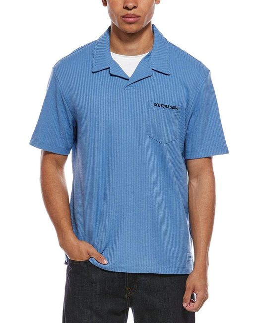 Scotch & Soda Blue Pocket Polo Shirt for men