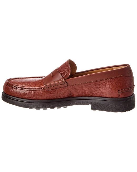 Ferragamo Red Pittsburgh Leather Loafer for men