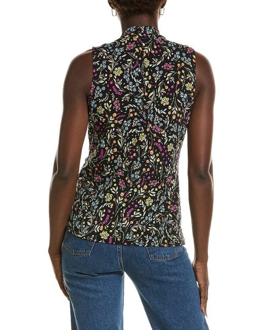 Vince Camuto Black Front Cross Over Wrap Tank Top