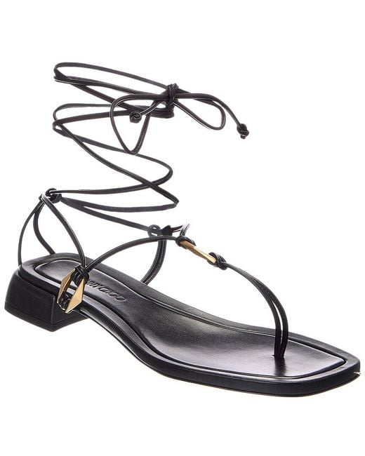 Jimmy Choo Metallic Onyxia Leather Sandal