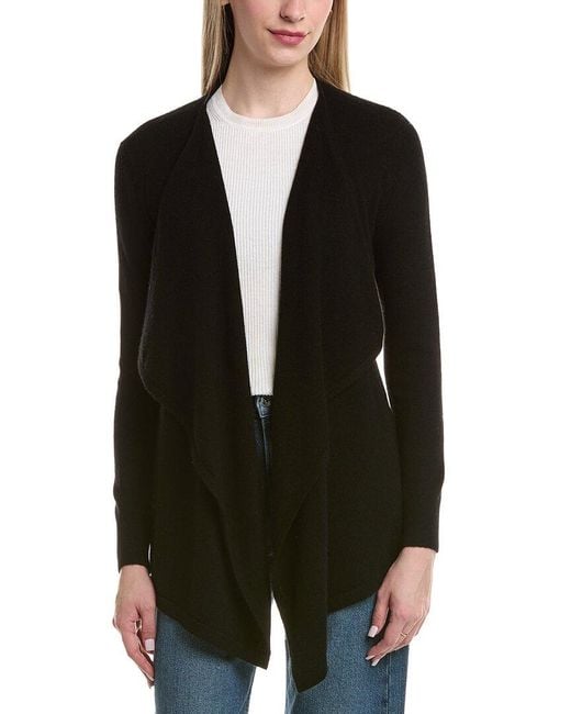 Bruno Magli Black Waterfall Wool & Cashmere-Blend Cardigan