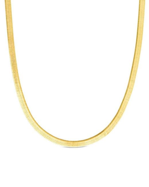Sterling Forever Metallic Herringbone Chain Necklace