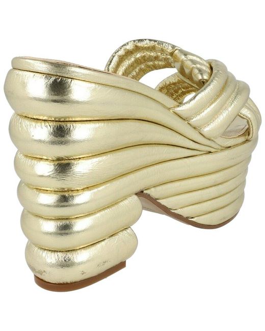 Ferragamo Natural Rey Platform Narrow Width Leather Sandal