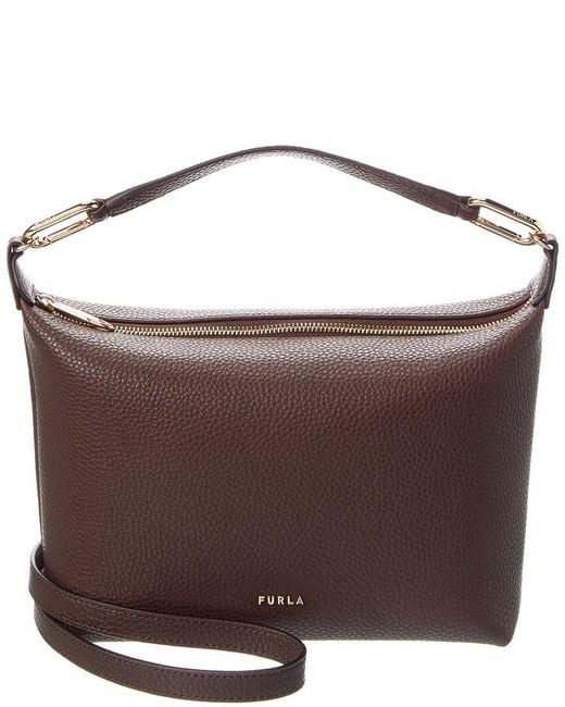 Furla Teia Leather Crossbody in Brown | Lyst