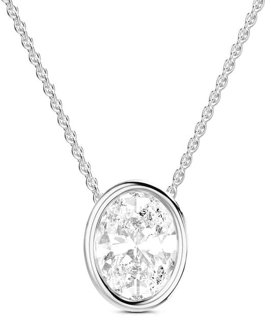 Amairah Metallic 14K 5.00 Ct. Tw. Lab-Grown Diamond Solitaire Pendant Necklace