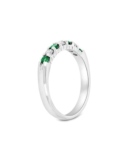 Diana M White Fine Jewelry 14k 0.35 Ct. Tw. Diamond & Emerald Ring