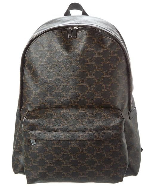 Céline Gray Triomphe Canvas & Leather Backpack